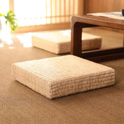 Quadratischer Rattan-Pouf Rattan Deko