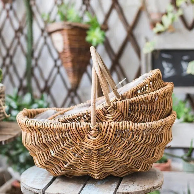 Pilzkörbchen aus Weidengeflecht - Rattan Deko