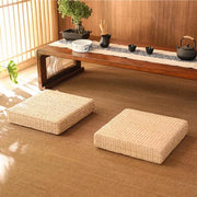 Quadratischer Rattan-Pouf Rattan Deko