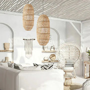 Geflochtener Zylinder-Korblampen aus Rattan | SERENITY - Rattan Deko