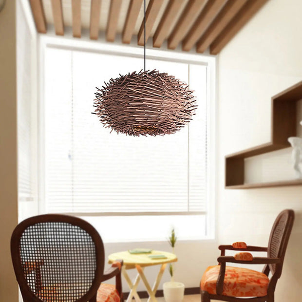 Originale Rattan Hängeleuchte Rattan Deko