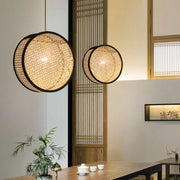 Design Hängelampe mit Flechtmuster Rattan Deko