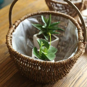 Pilzkörbchen aus Weidengeflecht - Rattan Deko