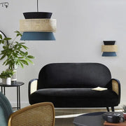 Grüne Japanische Rattan Hängelampe Rattan Deko