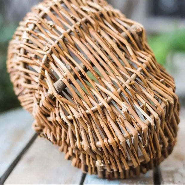 Pilzkörbchen aus Weidengeflecht - Rattan Deko