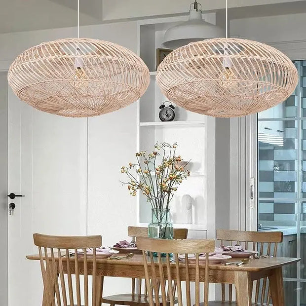 Ovale Rattan Hängelampe Rattan Deko