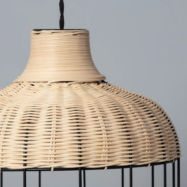 Hängelampe aus Weide & Metall Rattan Deko