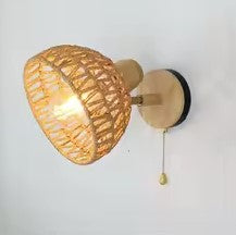 Wandlampe aus Rattan und Hanfseil für natürlichen Stil Rattan Deko