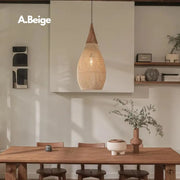 Rattan & Holz Hängeleuchte | BALI - Rattan Deko