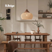 Rattan & Holz Hängeleuchte | BALI - Rattan Deko