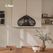 Rattan & Holz Hängeleuchte | BALI - Rattan Deko