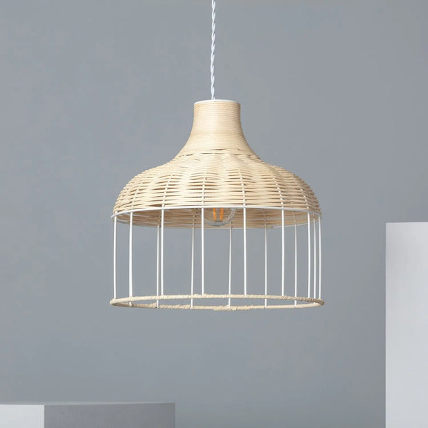 Hängelampe aus Weide & Metall Rattan Deko