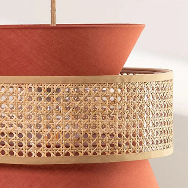 Farbige Rattan-Hängeleuchte | TERRAKOTTA - Rattan Deko