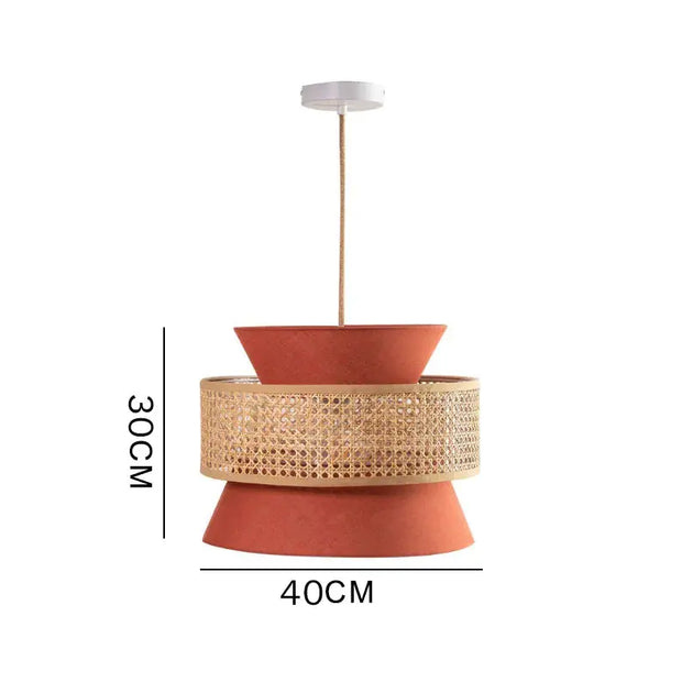Farbige Rattan-Hängeleuchte | TERRAKOTTA - Rattan Deko