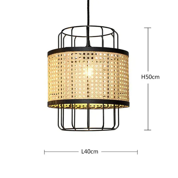 Metall- und Rattan-Hängelampe Rattan Deko