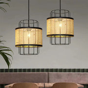Metall- und Rattan-Hängelampe Rattan Deko
