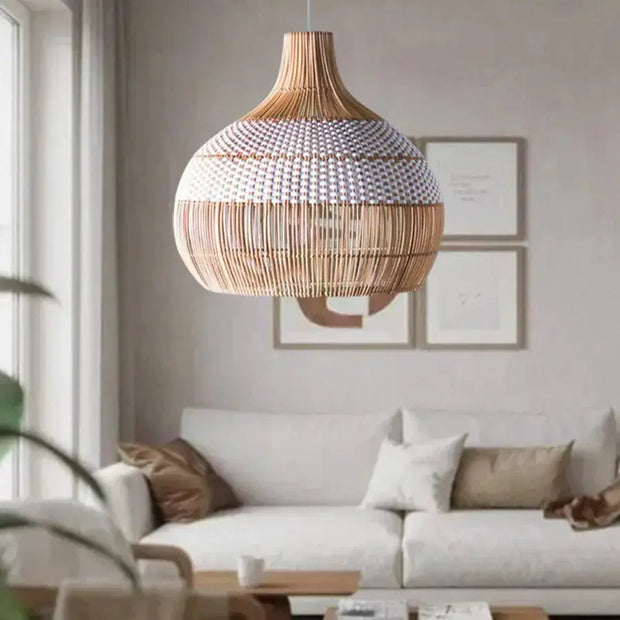 Skandinavische Rattan-Hängeleuchte Rattan Deko