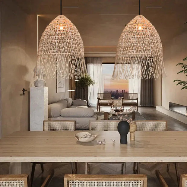 Fein Rattan Pendelleuchte | Sanfte Brise - Rattan Deko