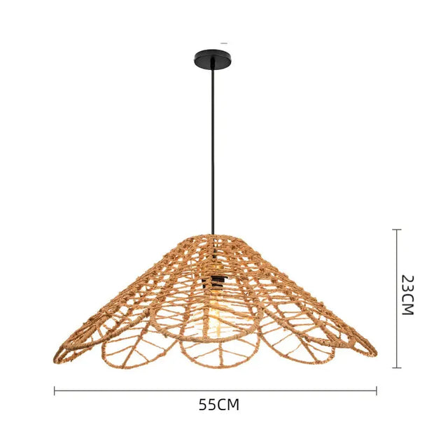 Blumen-Rattan-Hängeleuchte | LIANA - Rattan Deko