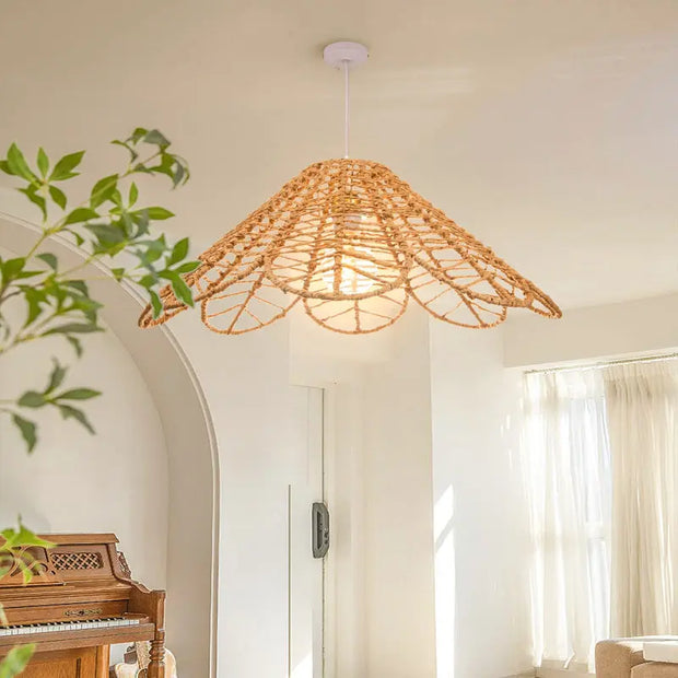 Blumen-Rattan-Hängeleuchte | LIANA - Rattan Deko