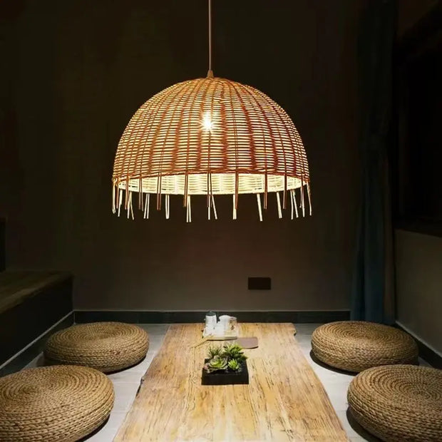 Küchenhängelampe aus Weide Rattan Deko