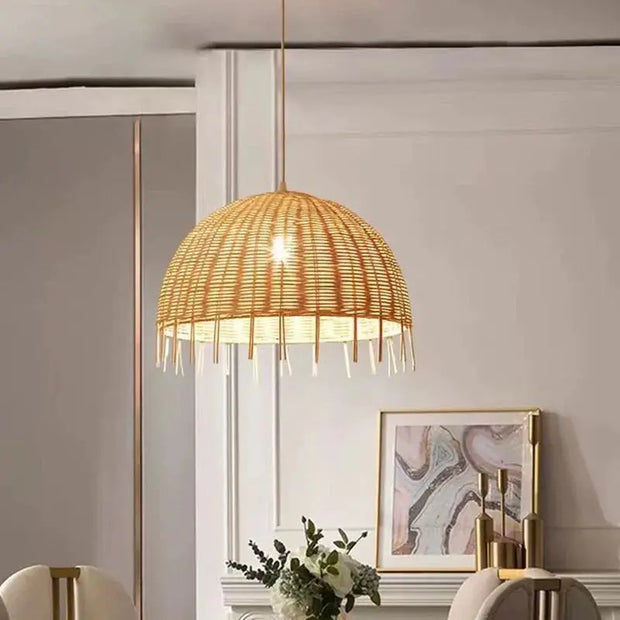 Küchenhängelampe aus Weide Rattan Deko