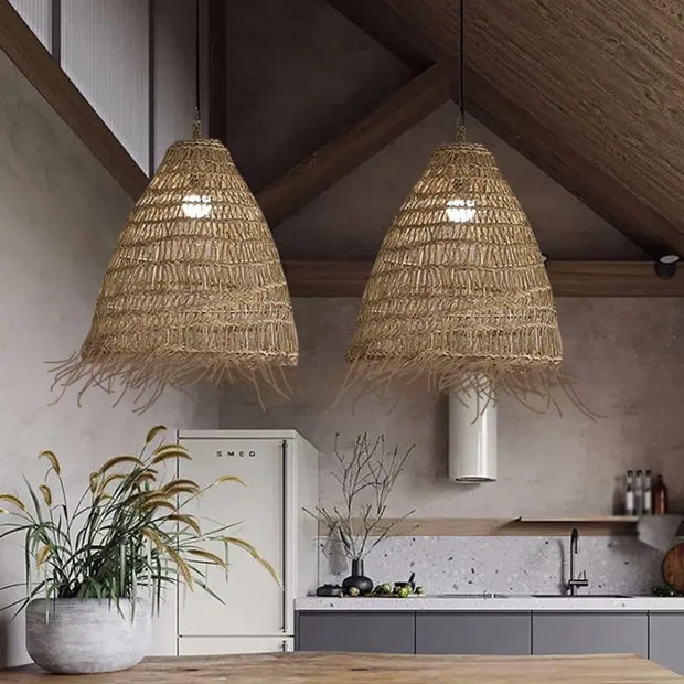 Kegelförmige Rattan-Hängeleuchte | ALOHA - Rattan Deko