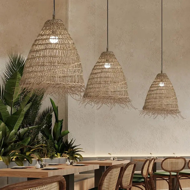 Kegelförmige Rattan-Hängeleuchte | ALOHA - Rattan Deko