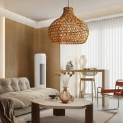 Geflochtene Rattan-Hängeleuchte Rattan Deko