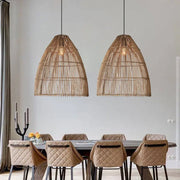 Längliche Rattan-Hängeleuchte Rattan Deko