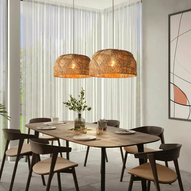 Rattan Hängeleuchte Raphia Rattan Deko