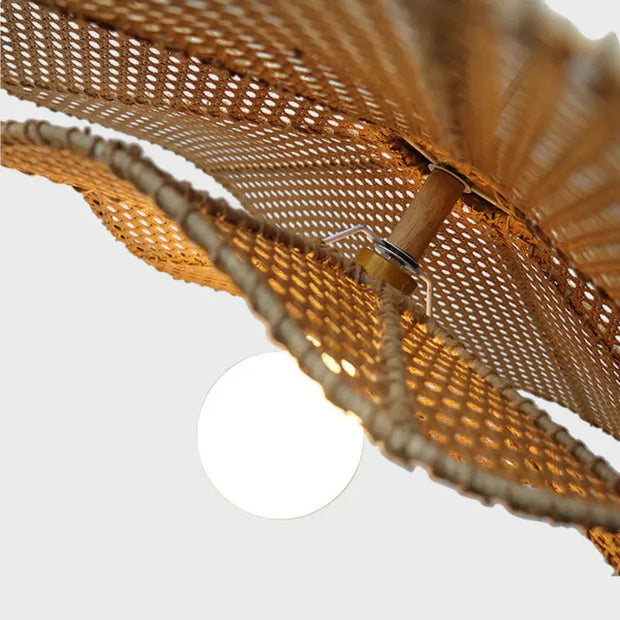 Hängelampe Flechtwerk Blume Rattan Deko