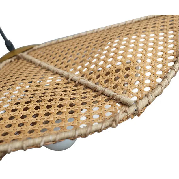 Hängelampe Flechtwerk Blume Rattan Deko