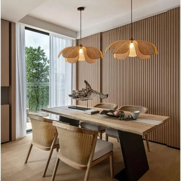 Rattan-Hängeleuchte Blume | LOLA - Rattan Deko