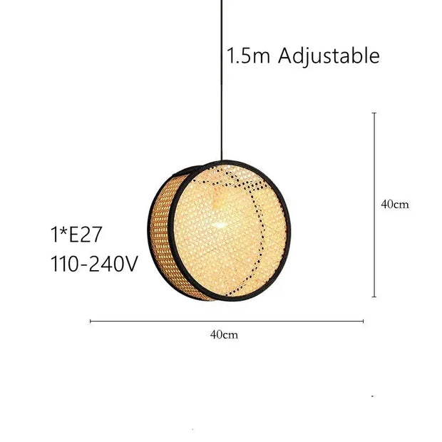 Design Hängelampe mit Flechtmuster Rattan Deko