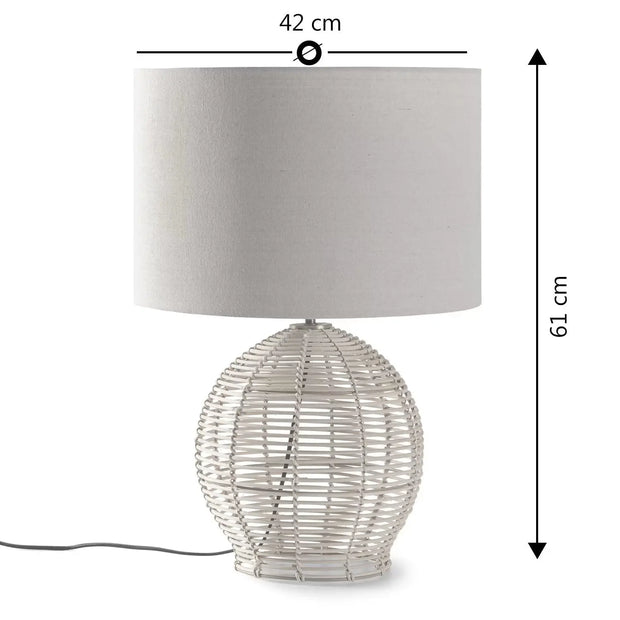 Rattan Tischlampe im skandinavischen Design - Rattan Deko