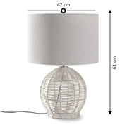 Rattan Tischlampe im skandinavischen Design - Rattan Deko