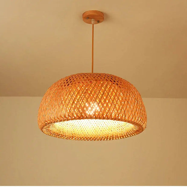 Bambus-Hängeleuchte Wohnzimmer Rattan Deko
