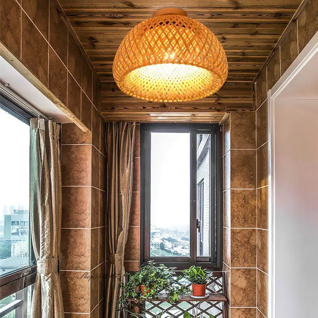 Deckenleuchte Rattan Badezimmer | MARIUS - Rattan Deko