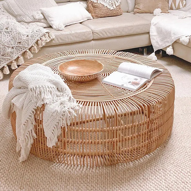 Runder Rattantisch Rattan Deko