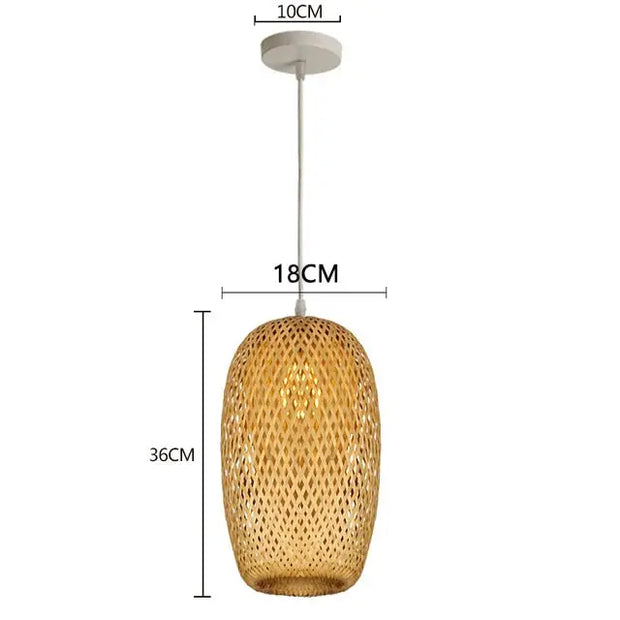 Bambus-Hängelampe Schlafzimmer Rattan Deko