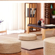Flacher Rattan-Pouf Rattan Deko