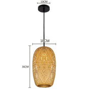 Bambus-Hängelampe Schlafzimmer Rattan Deko