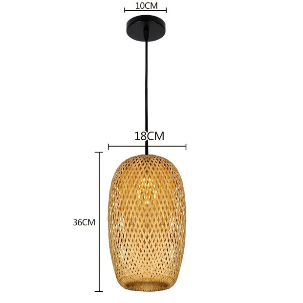 Bambus-Hängelampe Schlafzimmer Rattan Deko