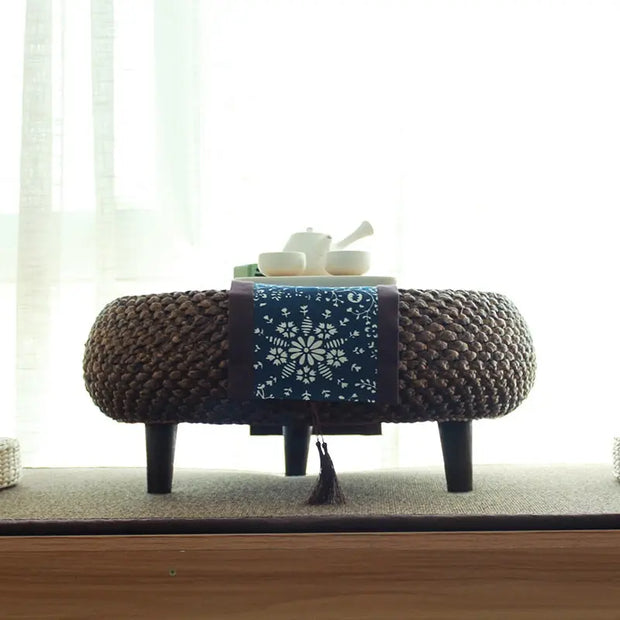 Kleiner runder Rattantisch Rattan Deko