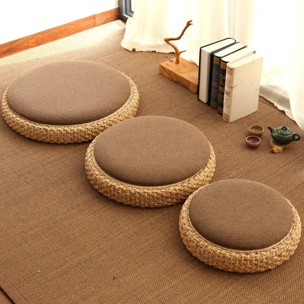 Rattan- & Stoffpouf Rattan Deko