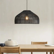 Schwarze Rattan-Hängelampe Rattan Deko