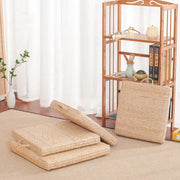 Quadratischer Rattan-Pouf Rattan Deko