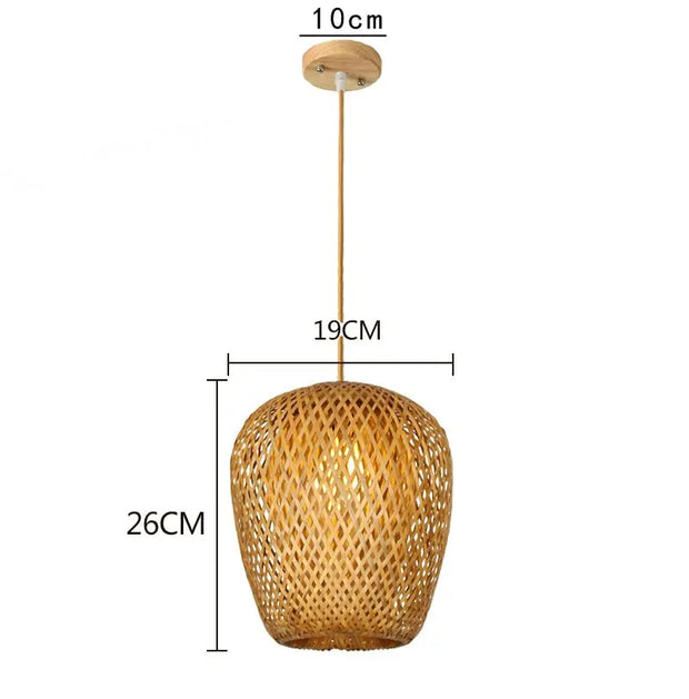 Geflochtene Bambus-Hängeleuchte Rattan Deko