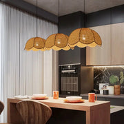 Rattan-Blumen-Hängeleuchte | SOLEIL - Rattan Deko